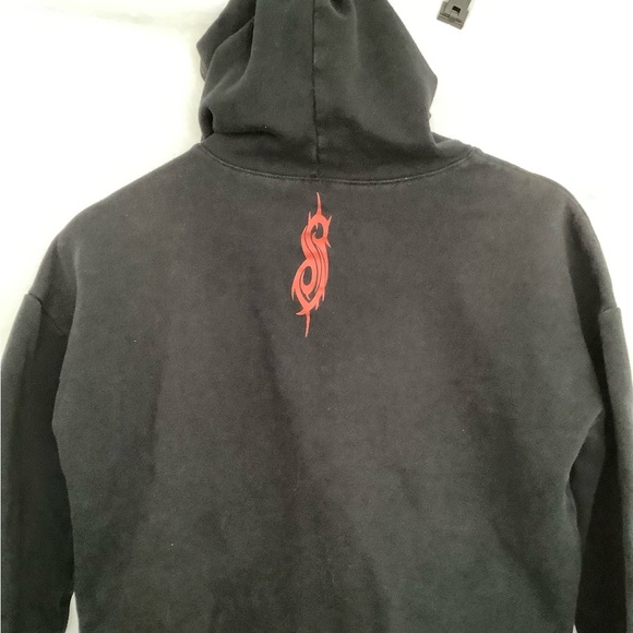 SlipKnot Womens Hoodie Size XS Y2K Cropped Graphic Heavy Metal Grunge Goth Rebel - Picture 3 of 12
